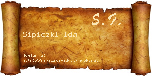 Sipiczki Ida névjegykártya
